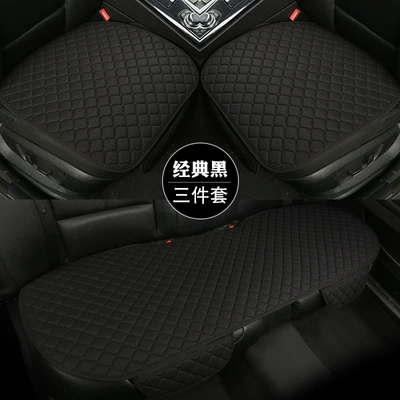 Universal seat cover | generation of hair - classic-black-three-piece-set-linen