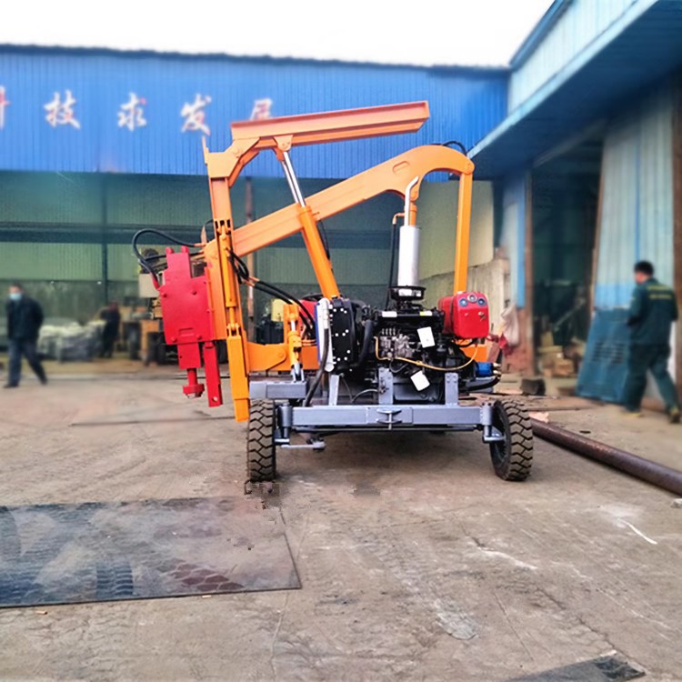 公路护栏打桩机操作简单 液压护栏打桩机视频 公路钻孔机速度快