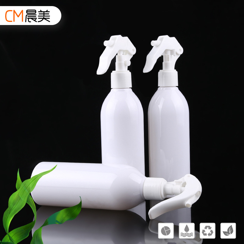 En stock al por mayor botella de spray de ratón 300ml botella de spray cosmético blanco botella de plástico para mascotas