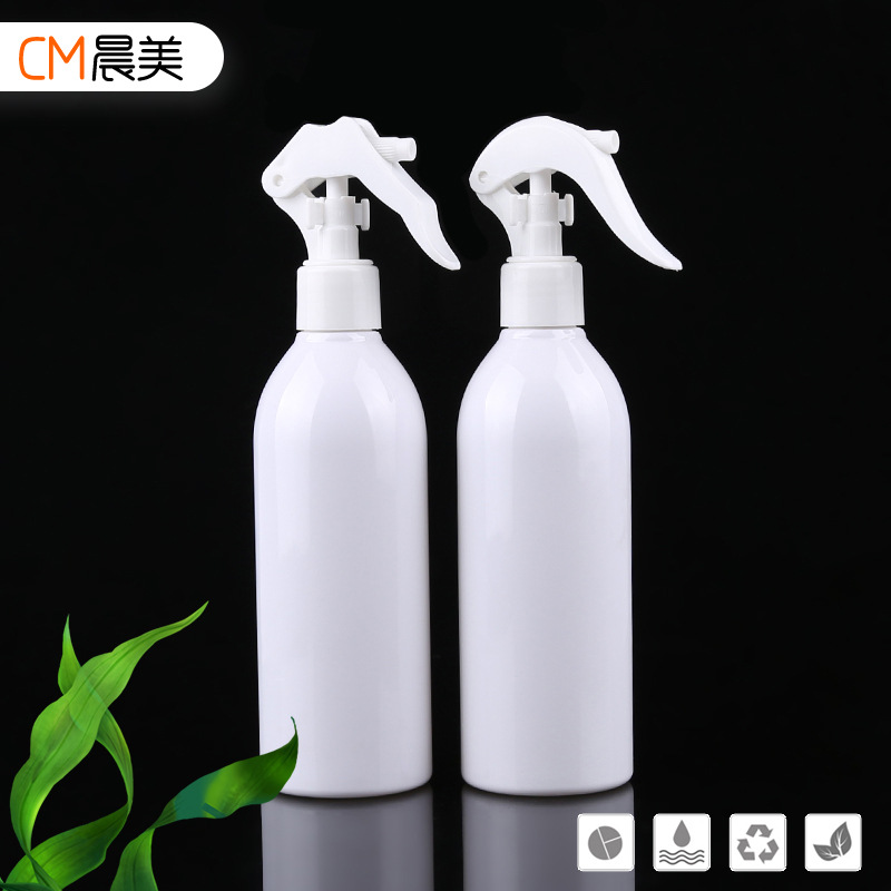 En stock al por mayor botella de spray de ratón 300ml botella de spray cosmético blanco botella de plástico para mascotas