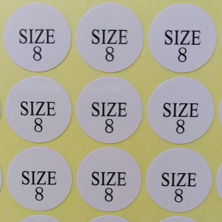 Factory in stock ring size label jewelry price tag ring digital sticker Factory in stock ring size label jewelry price tag ring digital sticker