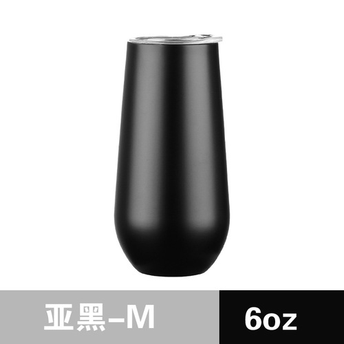 Create a logo for a Swig6oz eggshell cup, both inside and outside, made of 304 red wine vacuum insulation, U-shaped egg-shaped large belly egg champagne cup.
