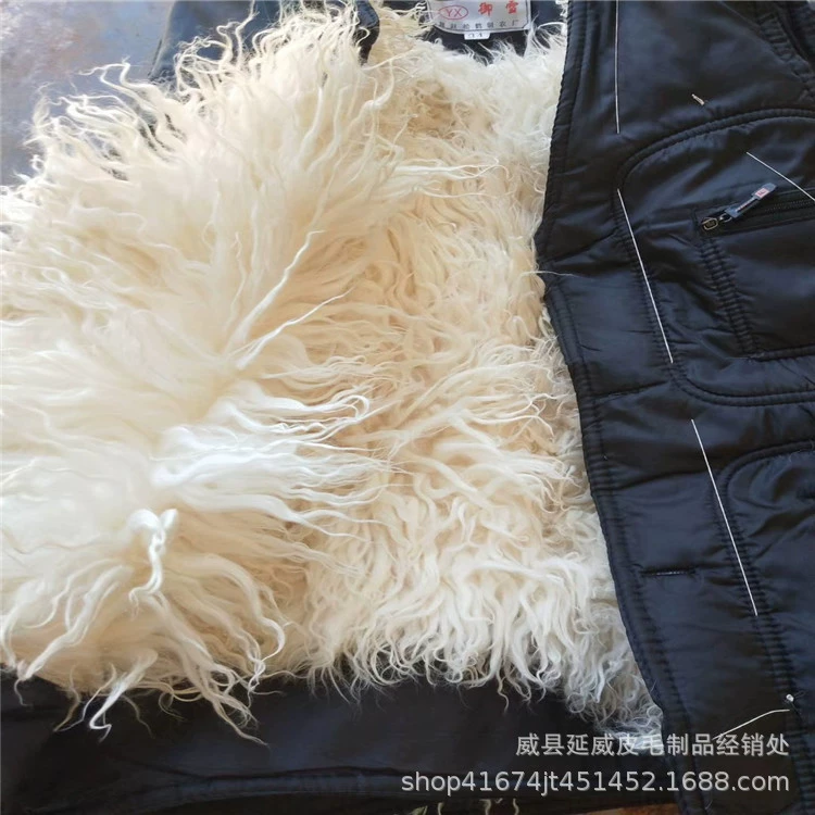 Длинный шерстяной жилет, теплый холодостойкий меховой шерстяной жилет, осенне-зимняя одежда для папы