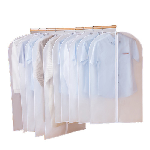 Clothing dust cover, household coat, transparent waterproof suit cover, finishing and storage hanging garment bag, clothing dust bag PEVA