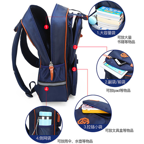 British style schoolbags for primary school students 6-12 years old children's schoolbags to reduce the burden and backpack training institutions logo