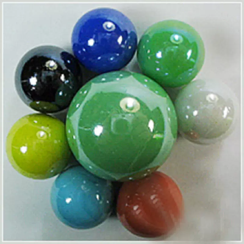 瓷白色兰 黄 绿 深蓝 红 粉 奶白 麻花奶油黑玻璃弹珠子16溜溜球