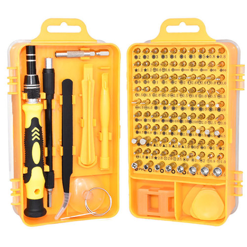 WEEKS wholesale watch and mobile phone disassembly and repair tools chrome vanadium steel CRV115 in 1 multi-purpose screwdriver set