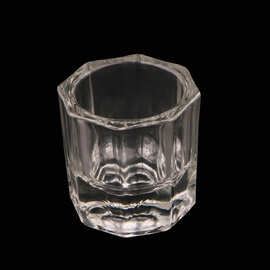 美甲工具水晶杯 小八角水晶杯 无盖 制做水晶甲液体杯调和杯