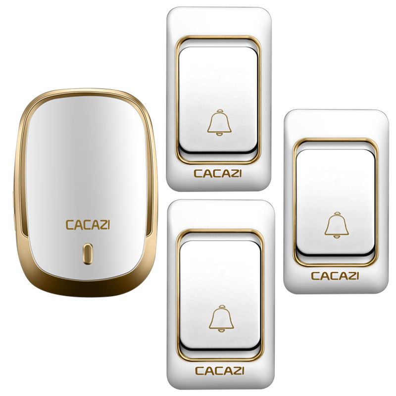 卡佳斯三拖一按钮电池响铃插电 远距离遥控 电子家用 呼叫器门铃