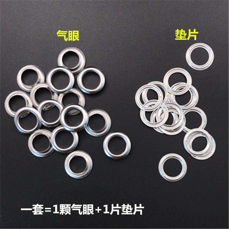 En stock 100 sets 10mm agujero de aire de cobre con herramientas de instalación caja agujero de aire Traje bolsas cuero remache zapato ojo hebilla