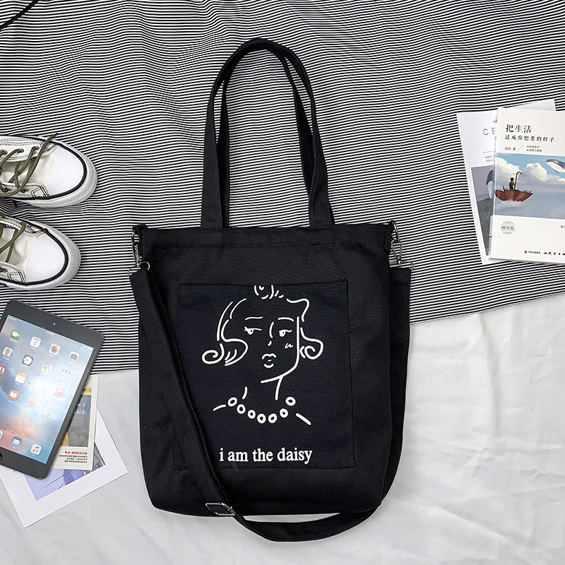 Nueva moda ins desmontable correa de hombro lona bolsa de hombro Corea del Sur estudiante lona bolsa crossbody bolso de las mujeres de una sola pieza entrega