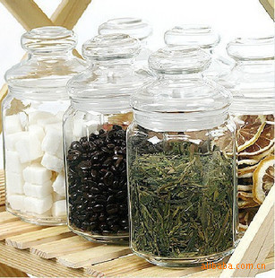 厂家批发透明玻璃储物罐 茶叶罐 食品密封罐 干果储物瓶 玻璃咖啡