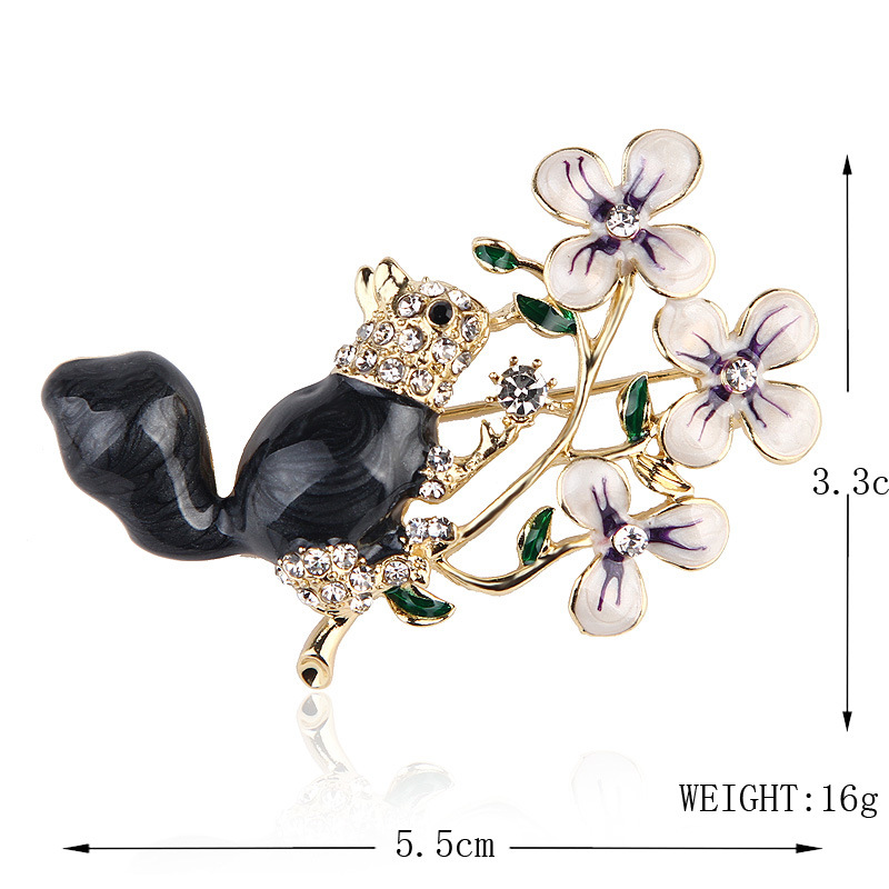 Korean fashion cartoon einfache öl tropfen emaille legierung eichhörnchen brosche pin frauen kleidung pin zubehör_voghion.com