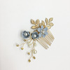Hair accessory for bride, blue Chinese hairpin, hairgrip, flowered