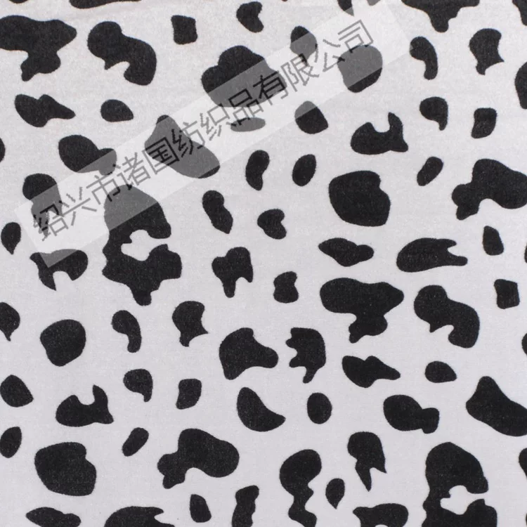 Spot manufacturers supply printed gold velvet dense velvet cloth dairy cow pattern toys and shoe fabric wholesale