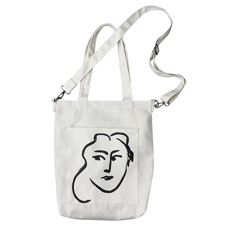 Nueva moda ins desmontable correa de hombro lona bolsa de hombro Corea del Sur estudiante lona bolsa crossbody bolso de las mujeres de una sola pieza entrega