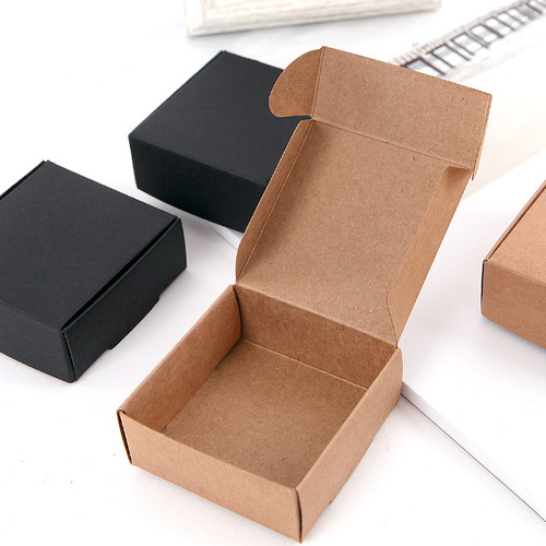 Handmade soap packaging box Kraft paper box Black card trinket paper box Wedding candy moon cake box Aircraft box customization
