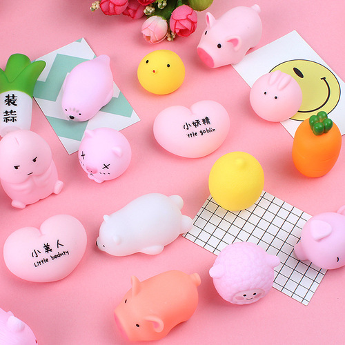Cartoon pink piglet pinch and scream toy to vent pig, cute piglet pinch and scream toy to relieve stress and vent