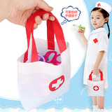 Детская семейная игрушка с аксессуарами для мальчиков и девочек из нетканого материала, реалистичная портативная униформа медсестры, сумка, подарок на день рождения, оптовые продажи