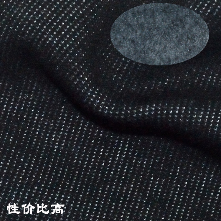 加厚380克不倒绒面料针织四面弹斜纹仿阳光牛仔不倒绒纹路清晰