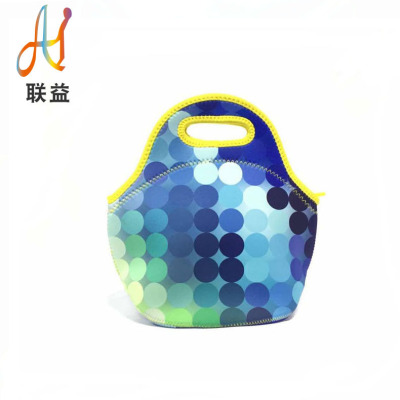 工厂新品供应 潜水料转印午餐包 户外野餐保温便当袋 可定/制批发|ru