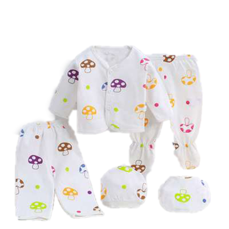 Conjunto de cinco piezas de ropa interior para bebé recién nacido, conjunto de cinco piezas de ropa y artículos para bebé, ropa estilo monje de 0 a 3 meses al por mayor, productos para bebés y niños para el hogar