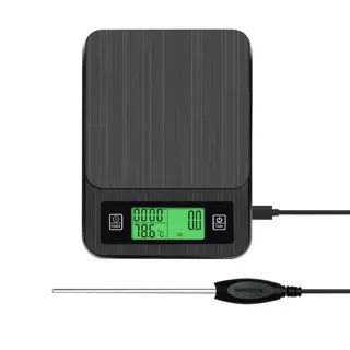 USB充电智能咖啡秤 带计时功能探针厨房秤精度0.1G电子称