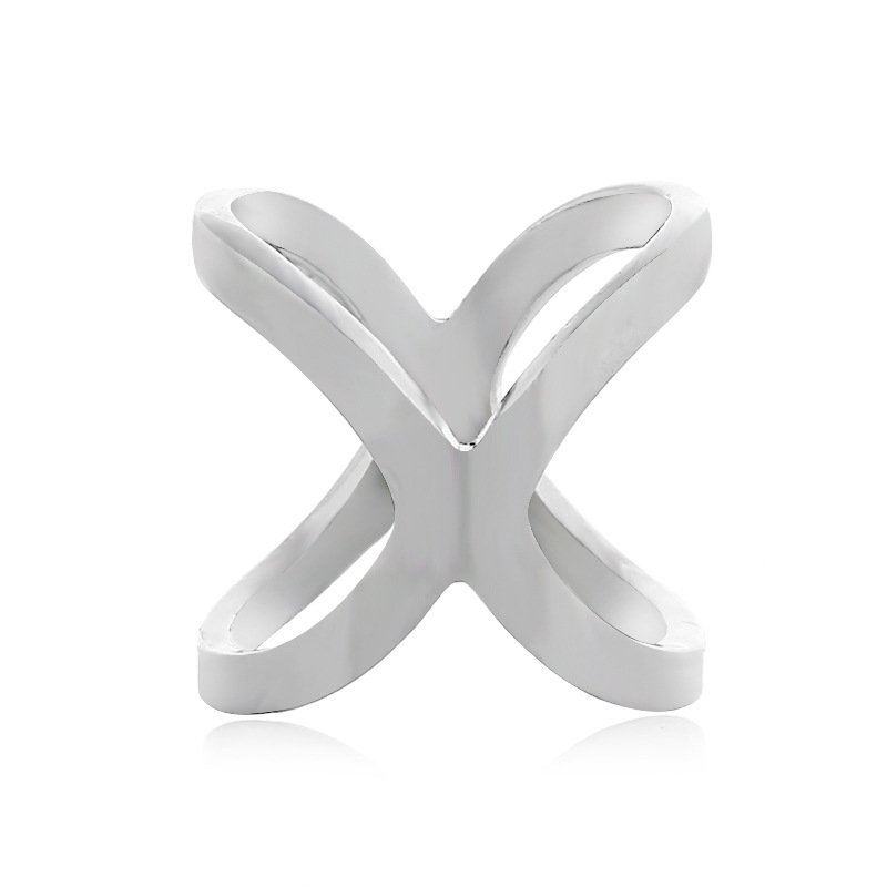 Transfronterizo europeo y americano nueva Cruz multiusos hueco simple bufanda de tres anillos hebilla en forma de X bufanda cuadrada bufanda chal hebilla