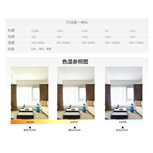 FSL Foshan Lighting T5led lamp shadowless integrated bracket lamp daylight series energy-saving household full set wholesale