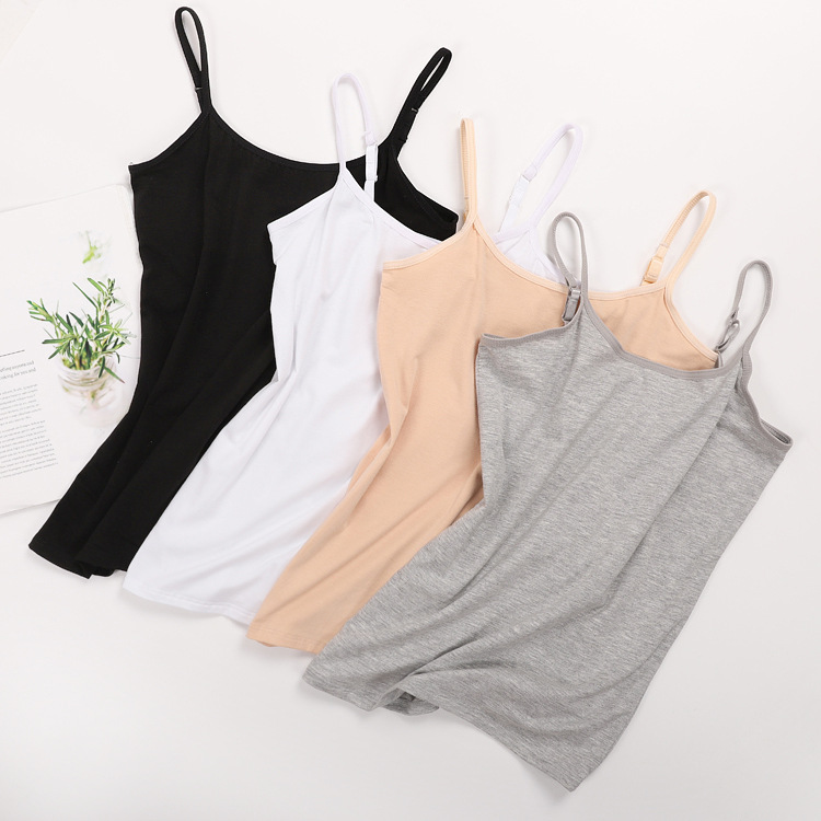 Amazon Basic Shoulder Strap Adjustable Cotton Camisole Vest Women's Summer Korean-style Slim-fit Ammonia Cotton Women's Base Shirt