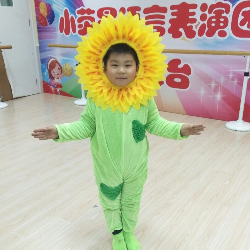 Tocados de girasol Divertido Expuesto a la cara deportes de flores Ceremonia de apertura entrada de mano Flor de jardín de infantes accesorios de baile Flor