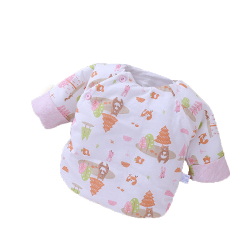 Otoño e invierno nuevo engrosado acolchado media espalda ropa de manga larga Otoño e Invierno infantil superior excavar conveniente cambio de pañales