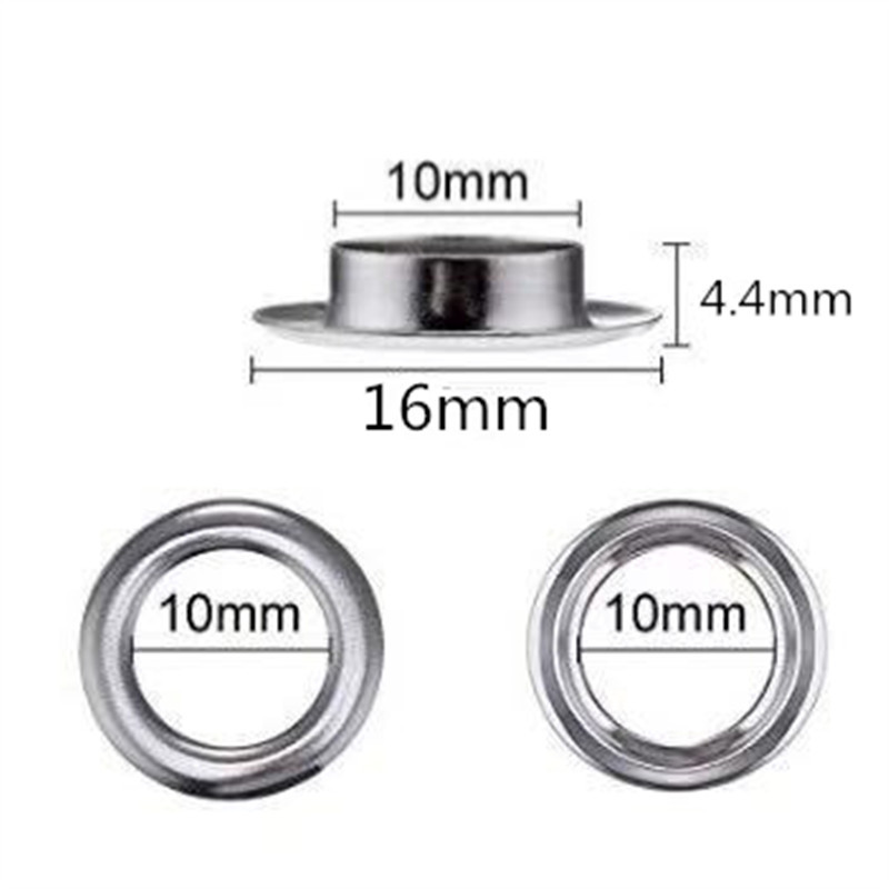 En stock 100 sets 10mm agujero de aire de cobre con herramientas de instalación caja agujero de aire Traje bolsas cuero remache zapato ojo hebilla