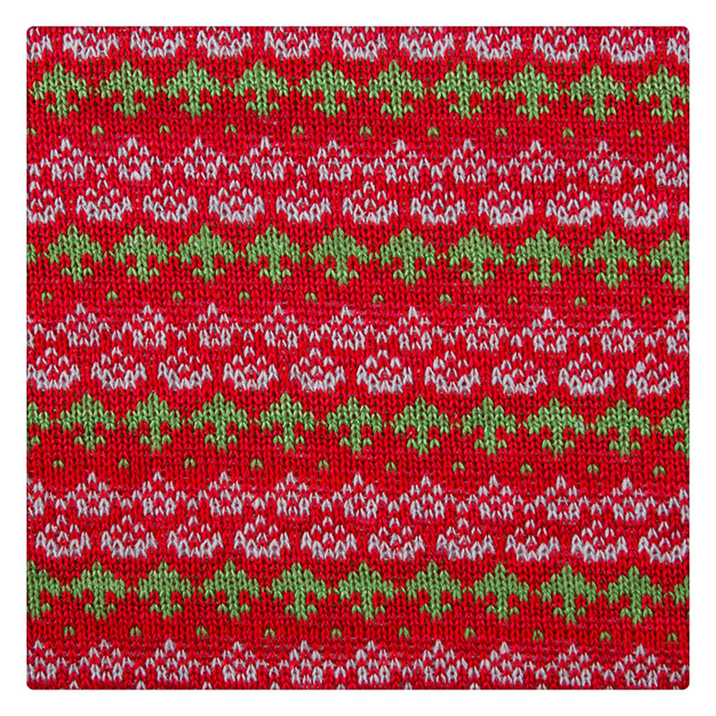 厂家直销粗针毛线提花面料电脑提花女装鞋帽面料针织圣诞节面料