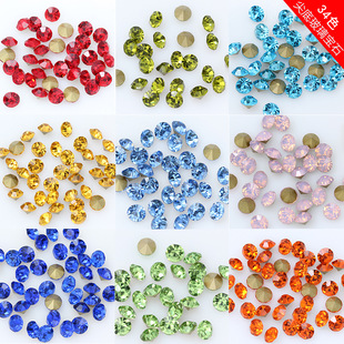 The entire package of wholesale glass color sharp bottom crystal crystal diamonds diamond national trade A diamond DIY nail jewelry stick diamond