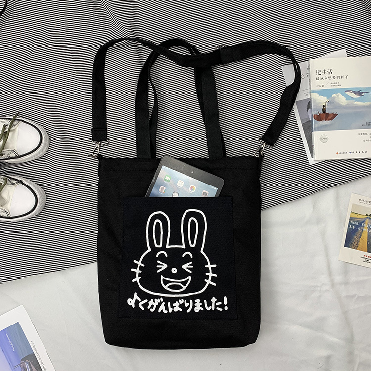 Nueva moda ins desmontable correa de hombro lona bolsa de hombro Corea del Sur estudiante lona bolsa crossbody bolso de las mujeres de una sola pieza entrega