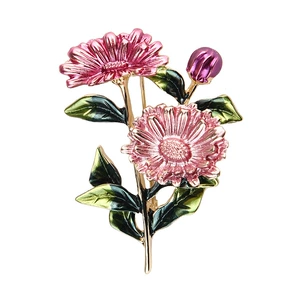 Lanhao Korean Fashion Cartoon Simple Oil Dropping Enamel Alloy Flower Brooch Pin Women's Clothing Pin Accessories