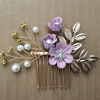 Hair accessory for bride, blue Chinese hairpin, hairgrip, flowered