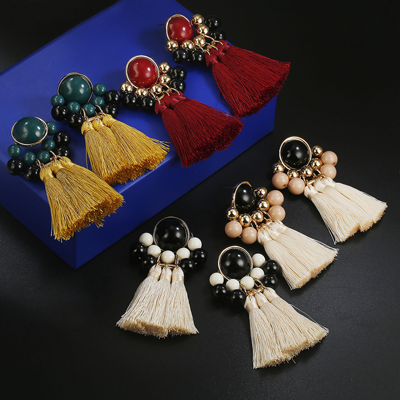 Tassel Earrings Geometric Nightclub Stud Earrings Bohemian Tassel Earrings Women_voghion.com