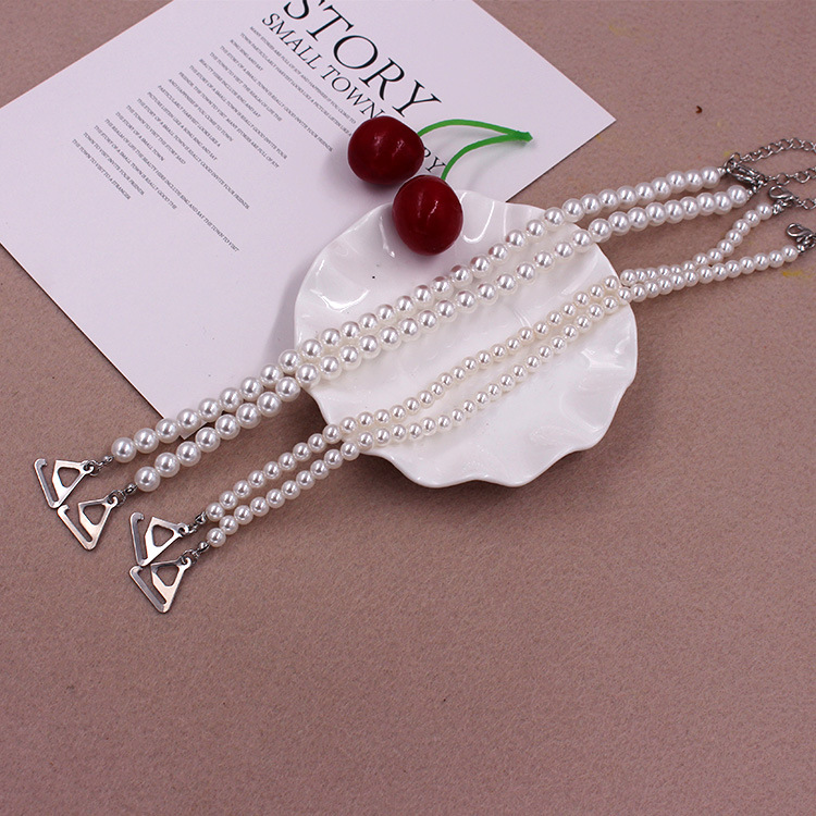 6mm8mm perla correa de hombro con cuentas correa de la ropa interior tubo superior con cuello fuera del hombro al por mayor