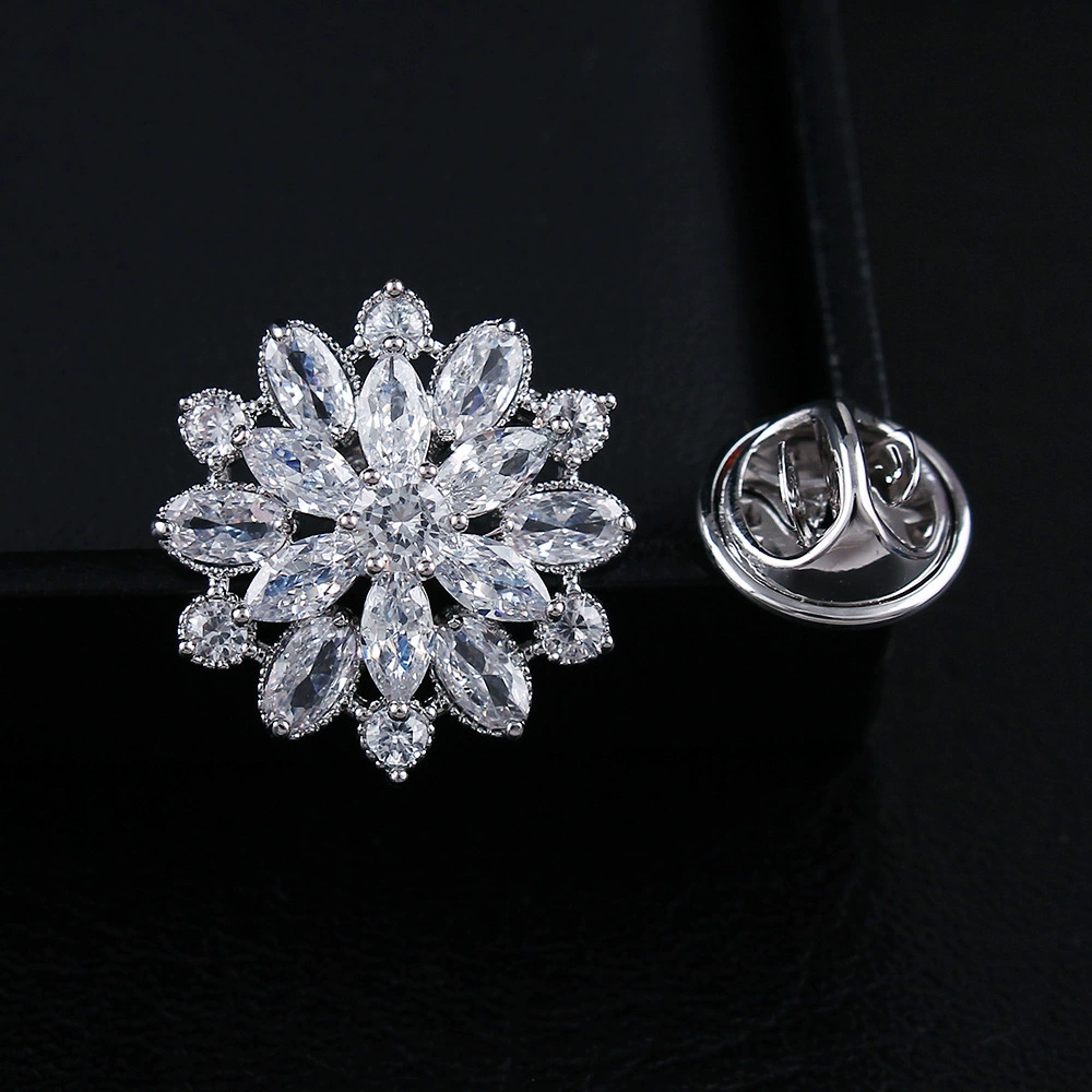 Brooch solar-powered, high-end protective underware with zircon, pin, micro incrustation