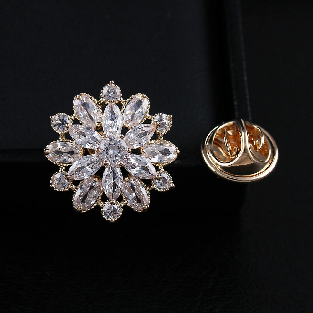 Brooch solar-powered, high-end protective underware with zircon, pin, micro incrustation