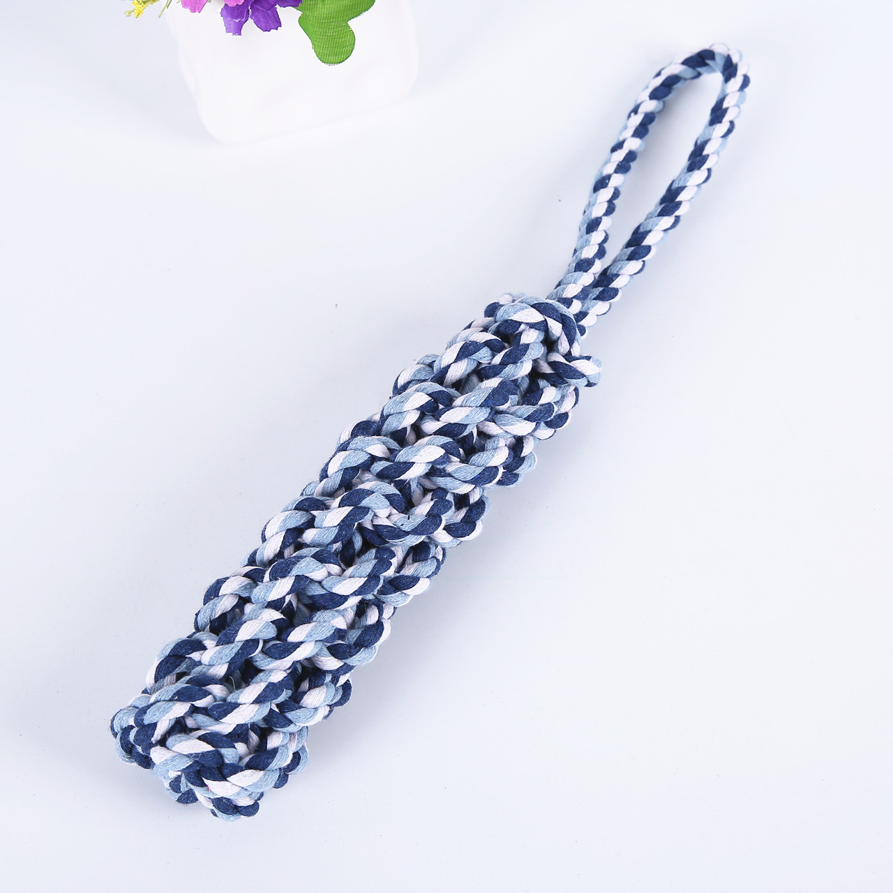 Fabricantes al por mayor juguetes de cordón para perros de maíz portátiles para perros de algodón para mascotas de dientes para perros