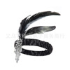 1920s Gatsby party with a beads and feather head with a ladies ball party decorative headband ostrich hair band