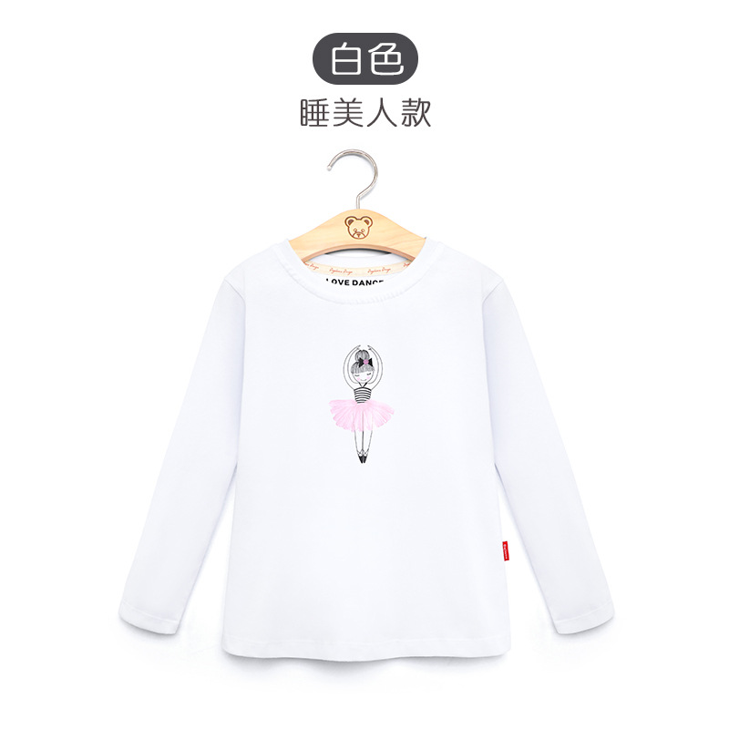 Ropa de baile para niños, tops para niños, ropa de práctica para niñas, camisa de fondo de manga larga de otoño, camiseta rosa para niños de mediana edad para niñas