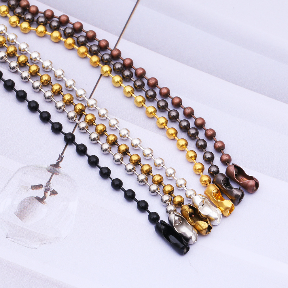 潮流时尚小巧1.5mm不锈钢铁铜珠链子 DIY服装包包挂链珠链吊牌链