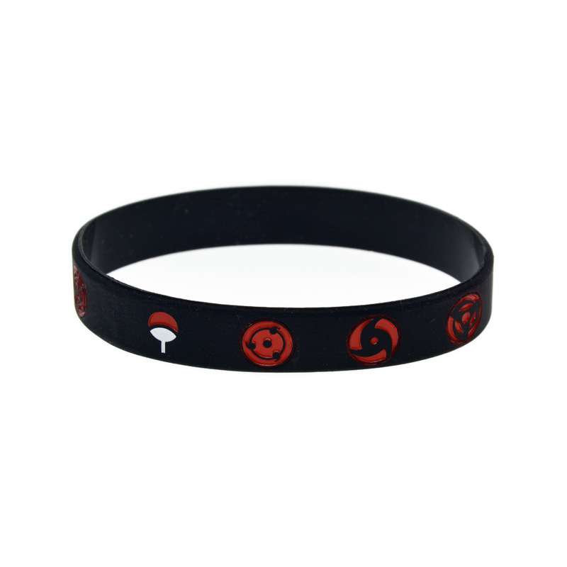 European and American style young cartoon Naruto bracelet wheel-eye silicone bracelet Japanese anime peripheral accessories wrist strap
