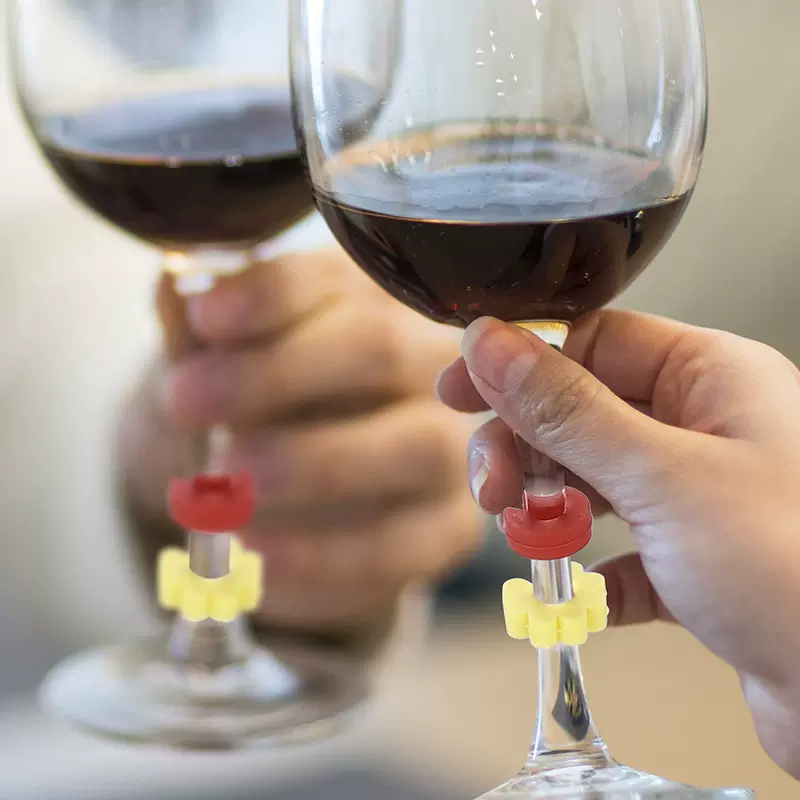 C形杯贴识别器创意圆弧形酒杯贴 聚会派对专用魅力换形象硅胶标识