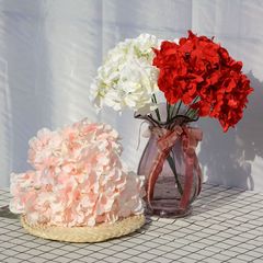 新款5頭無葉繡球秋色繡球花仿真花藝婚慶家居手捧花裝飾假花絹花