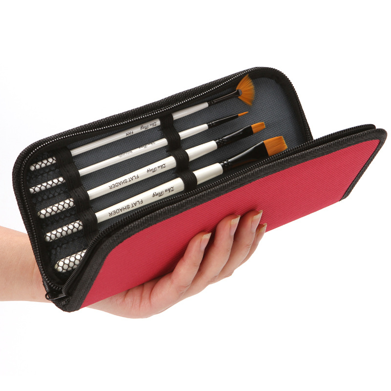 Suministro directo de fábrica 10 nylon lana acuarela cepillo con tablero cepillo bolsa de tela cepillo traje pintura suministros al por mayor